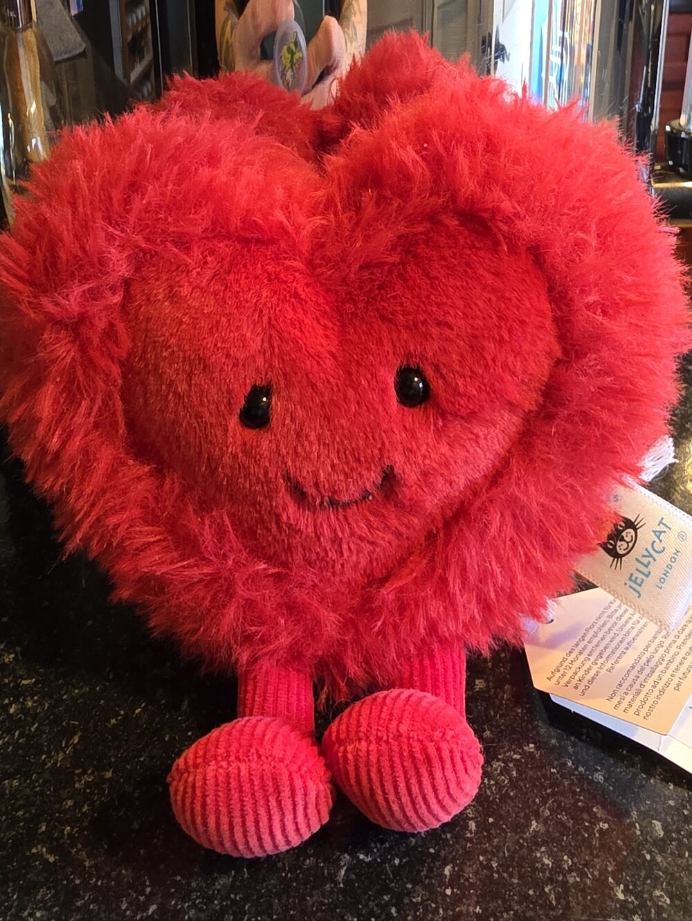 RETIRED Jellycat Amuseables Red Beatie Heart Little Plush Stuffed Animal
